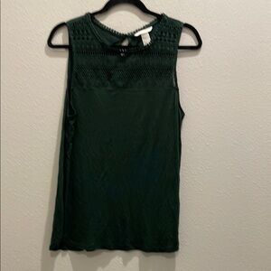 H&M Green Smocked Sleeveless Tank Top